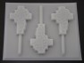 2000 Fancy Cross Chocolate or Hard Candy Lollipop Mold  IMPROVED